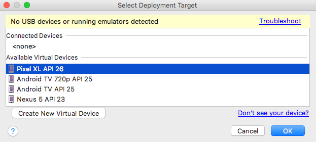 Select Deployment Target