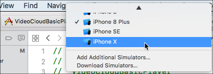 Select device or simulator version